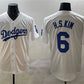 Los Angeles Dodgers #6 H.S.Kim White Cool Base Stitched Baseball Jersey