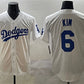 Los Angeles Dodgers #6 Hyeseong Kim White Cool Base Stitched Baseball Jersey