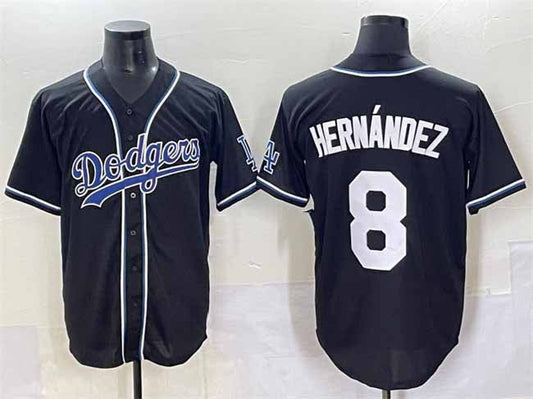 Los Angeles Dodgers #8 Enrique Hernández Black Fashion Stitched Baseball Jersey