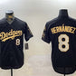 Los Angeles Dodgers #8 Enrique Hernández Black Gold 2024 World Series With Fernando Memorial Patch Home Limited Stitched Baseball Jersey