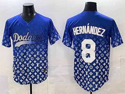 Los Angeles Dodgers #8 Enrique Hern¨¢ndez Blue Limited Stitched Baseball Jersey