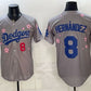 Los Angeles Dodgers #8 Enrique Hernandez Grey 2025 Tokyo Series Limited Stitched Jersey