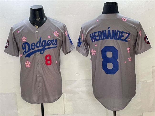 Los Angeles Dodgers #8 Enrique Hernandez Grey 2025 Tokyo Series Limited Stitched Jersey