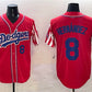 Los Angeles Dodgers #8 Enrique Hernandez Red Limited Stitched Baseball Jersey