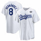 Los Angeles Dodgers #8 Enrique Hern¨¢ndez White 2025 World Series Home Cool Base Stitched Baseball Jersey