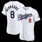 Los Angeles Dodgers #8 Enrique Hernández White 2026 Gold Collection Authentic Stitched Baseball Jersey