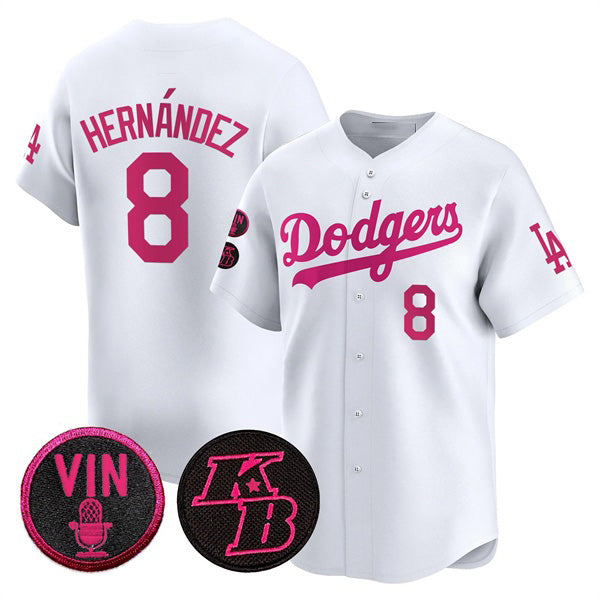Los Angeles Dodgers #8 Enrique Hern¨¢ndez White 2026 Mother¡¯s Day Vapor Premier Limited Stitched Baseball Jersey