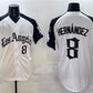 Los Angeles Dodgers #8 Enrique Hernández White Black Mexico 2025 LA Gothic Style With Fernando Patch Vapor Premier Limited Stitched Baseball Jersey