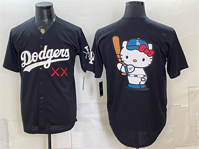 Los Angeles Dodgers x KAWS Team Big Logo Black Vapor Premier Limited Stitched Baseball Jersey