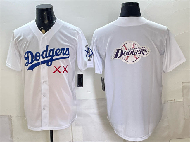 Los Angeles Dodgers x KAWS Team Big Logo White Vapor Premier Limited Stitched Baseball Jersey