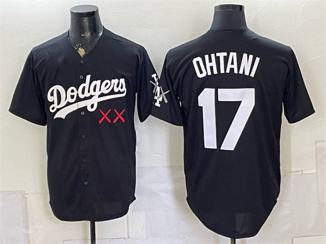 Los Angeles Dodgers x KAWS #17 Shohei Ohtani Black Vapor Premier Limited Stitched Baseball Jersey
