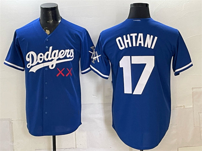 Los Angeles Dodgers x KAWS #17 Shohei Ohtani Royal Vapor Premier Limited Stitched Baseball Jersey