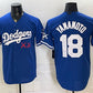 Los Angeles Dodgers x KAWS #18 Yoshinobu Yamamoto Royal Vapor Premier Limited Stitched Baseball Jersey