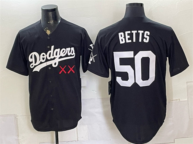 Los Angeles Dodgers x KAWS #50 Mookie Betts Black Vapor Premier Limited Stitched Baseball Jersey