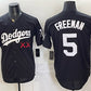 Los Angeles Dodgers x KAWS #5 Freddie Freeman Black Vapor Premier Limited Stitched Baseball Jersey
