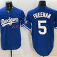 Los Angeles Dodgers x KAWS #5 Freddie Freeman Royal Vapor Premier Limited Stitched Baseball Jersey