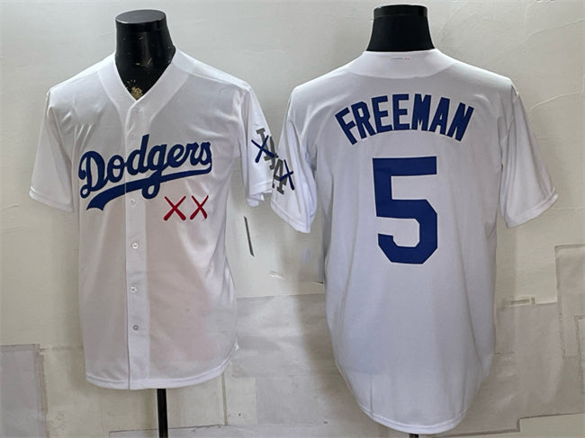 Los Angeles Dodgers x KAWS #5 Freddie Freeman White Vapor Premier Limited Stitched Baseball Jersey