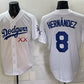 Los Angeles Dodgers x KAWS #8 Enrique Hern¨¢ndez White Vapor Premier Limited Stitched Baseball Jersey