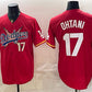 Los Angeles Dodgers x One Piece #17 Shohei Ohtani Red Vapor Premier Limited Stitched Baseball Jersey