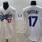 Los Angeles Dodgers x One Piece #17 Shohei Ohtani White Vapor Premier Limited Stitched Baseball Jersey