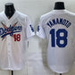Los Angeles Dodgers x One Piece #18 Yoshinobu Yamamoto White Vapor Premier Limited Stitched Baseball Jersey