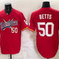 Los Angeles Dodgers x One Piece #50 Mookie Betts Red Vapor Premier Limited Stitched Baseball Jersey