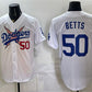 Los Angeles Dodgers x One Piece #50 Mookie Betts White Vapor Premier Limited Stitched Baseball Jersey