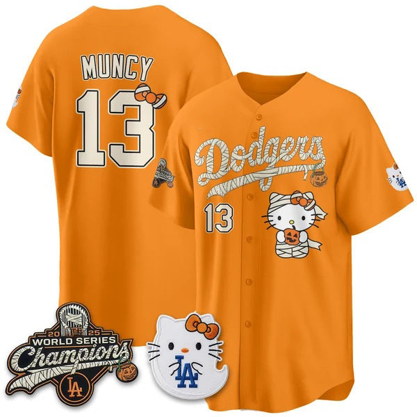 Los Angeles Dodgers #13 Max Muncy Orange Puhics Halloween 2026 Vapor V2- Stitched Jersey