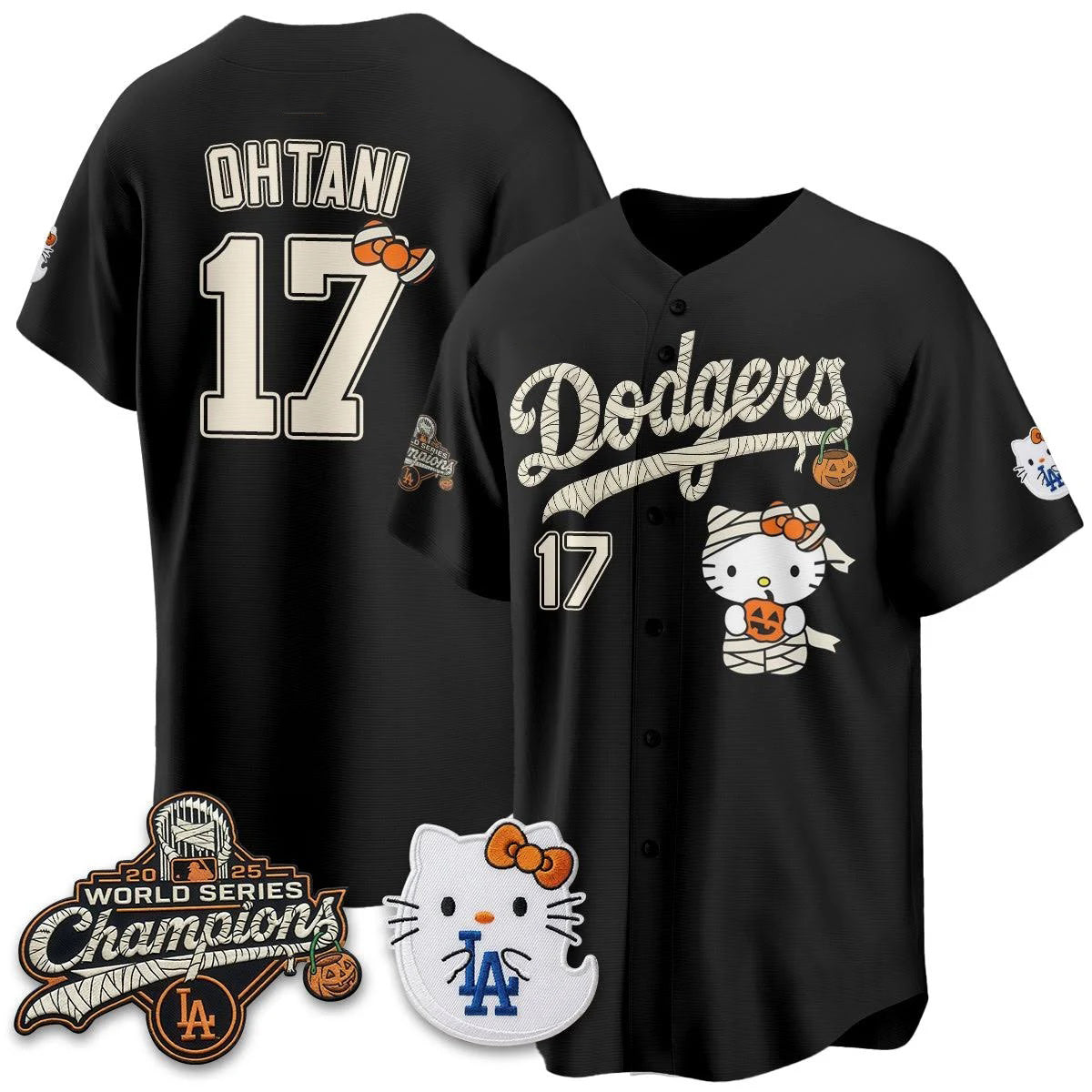 Los Angeles Dodgers #17 Shohei Ohtani Black Puhics Halloween 2026 Vapor V2 Stitched Jersey