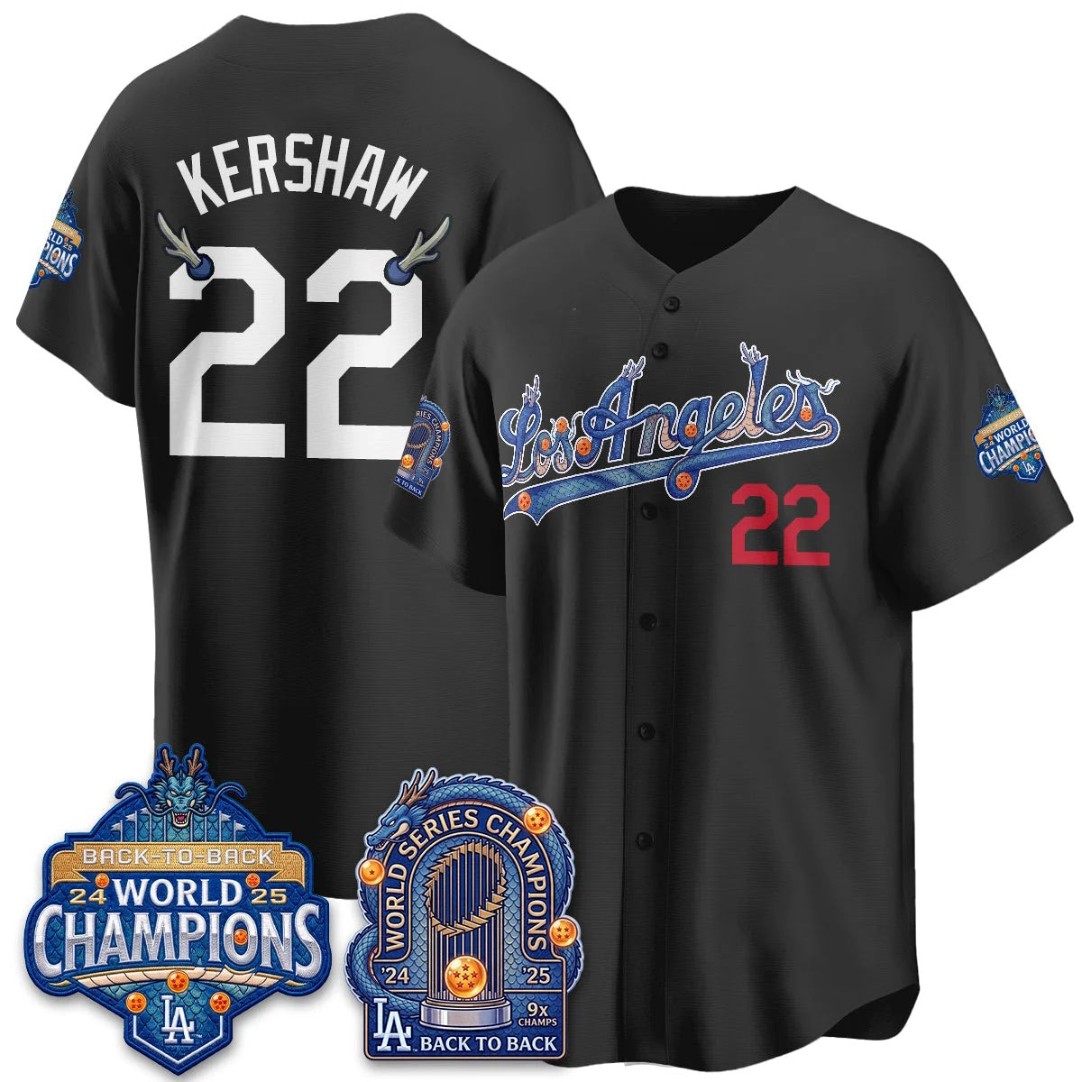 Los Angeles Dodgers #22 Clayton Kershaw DB Night Black Puhics 2026 Vapor Jersey - Stitched
