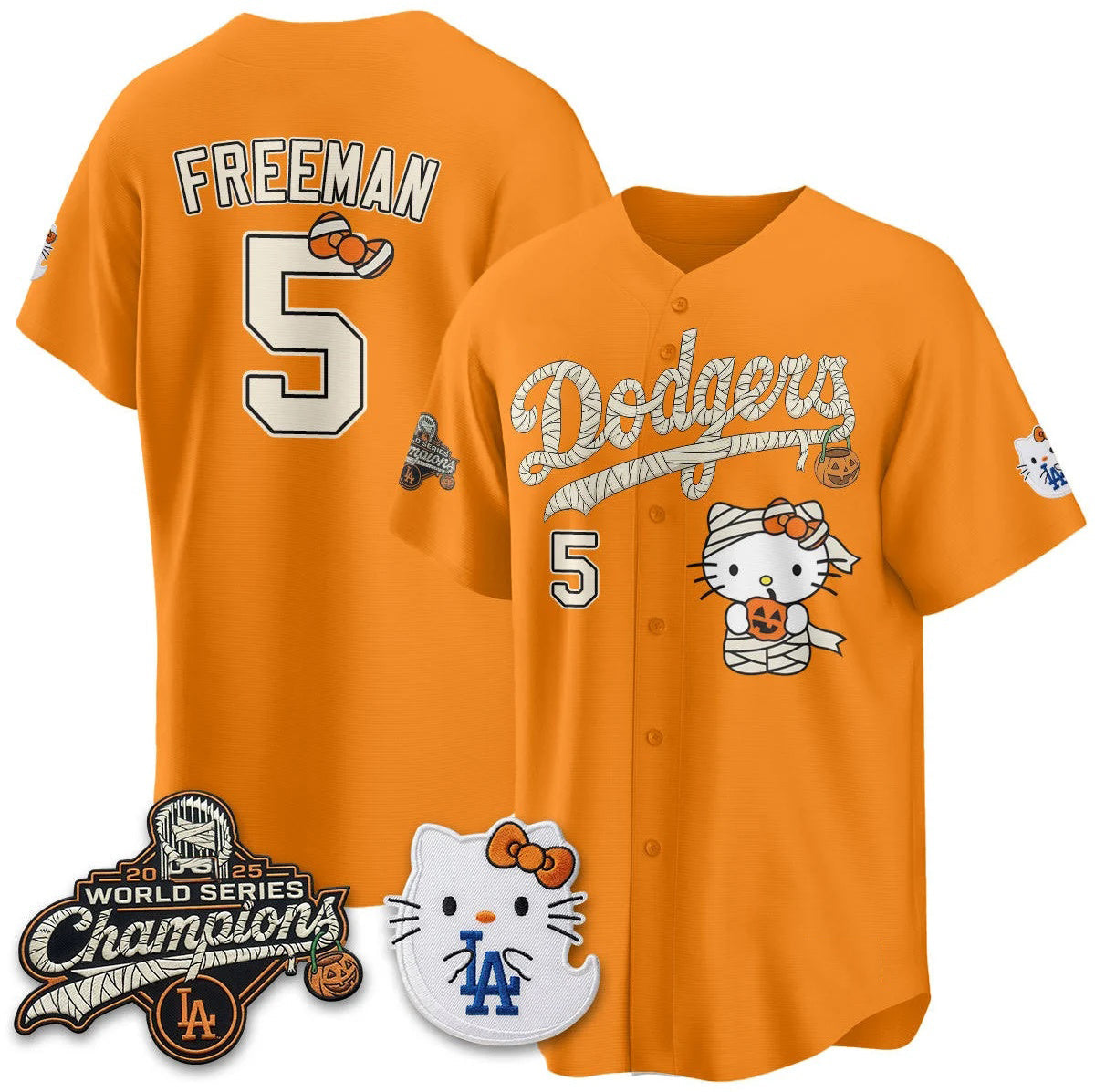 Los Angeles Dodgers #5 Freddie Freeman Orange Puhics Halloween 2026 Vapor V2 Stitched Jersey