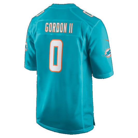 M.Dolphins #0 Ollie Gordon II Aqua Puhics Team Game Jersey
