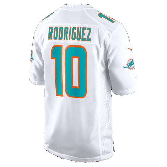 M.Dolphins #10 Jacob Rodriguez White Game Football Jersey