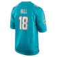 M.Dolphins #18 Chris Bell Aqua Game Football Jersey