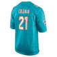 M.Dolphins #21 Kevin Coleman Aqua Team Game Football Jersey
