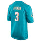 M.Dolphins #3 Chris Johnson Aqua Game Football Jersey