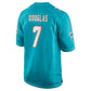 M.Dolphins #7 Caleb Douglas Aqua Game Football Jersey