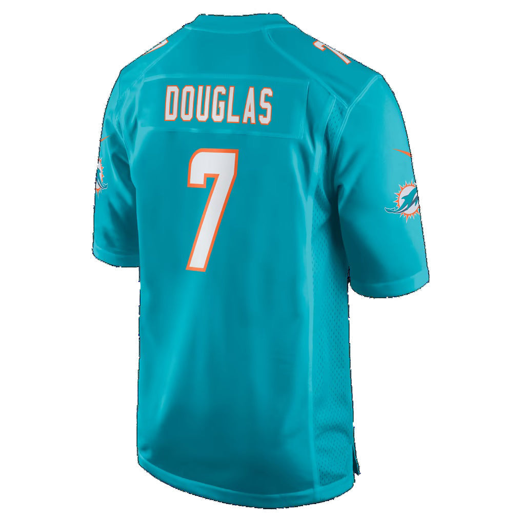M.Dolphins #7 Caleb Douglas Aqua Game Football Jersey