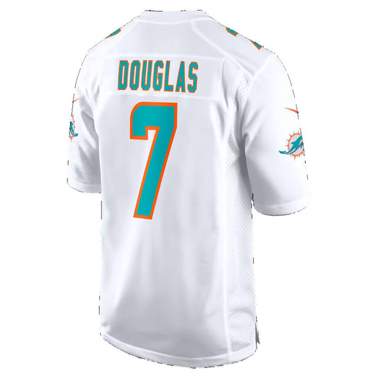 M.Dolphins #7 Caleb Douglas White Puhics Game Jersey
