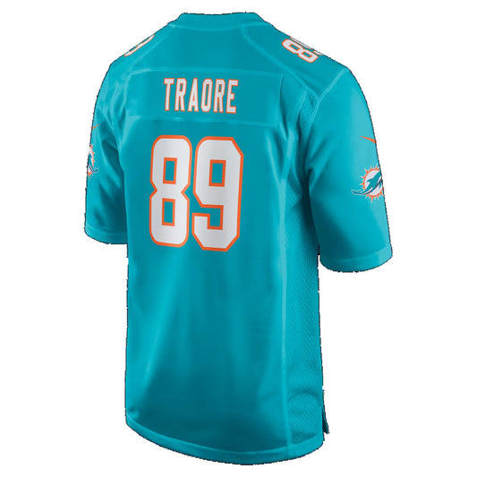 M.Dolphins #89 Seydou Traore Aqua Puhics Team Game Jersey