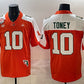 M.Hurricanes #10 Malachi Toney Orange Alternate F.U.S.E. The Fiesta Bowl Champions & Florida Patch Stitched Football American College Jerseys
