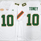 M.Hurricanes #10 Malachi Toney White F.U.S.E. 2026 Stitched Football American College Jerseys