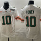M.Hurricanes #10 Malachi Toney White F.U.S.E. 2026 & Florida Patch Stitched Football American College Jerseys