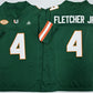 M.Hurricanes #4 Mark Fletcher Jr. Green F.U.S.E. 2026 Stitched Football American College Jerseys