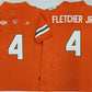 M.Hurricanes #4 Mark Fletcher Jr. Orange F.U.S.E. 2026 Stitched Football American College Jerseys