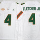 M.Hurricanes #4 Mark Fletcher Jr. White F.U.S.E. 2026 Stitched Football American College Jerseys