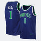 M.Timberwolves #1 Lamelo Ball  Blue Stitched American Basketbal Jersey Jersey