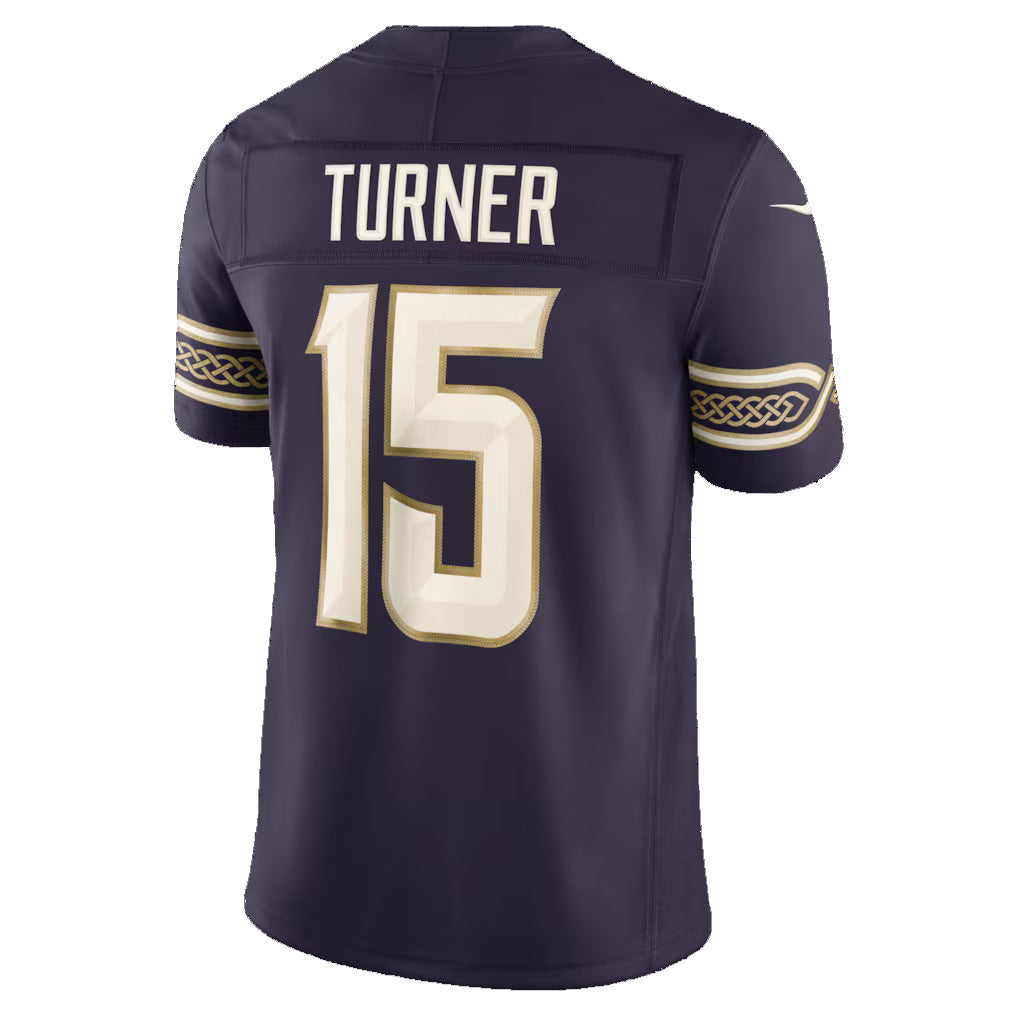 MN.Vikings #15 Dallas Turner Purple 2026 Rivalries Collection Game Football Jersey