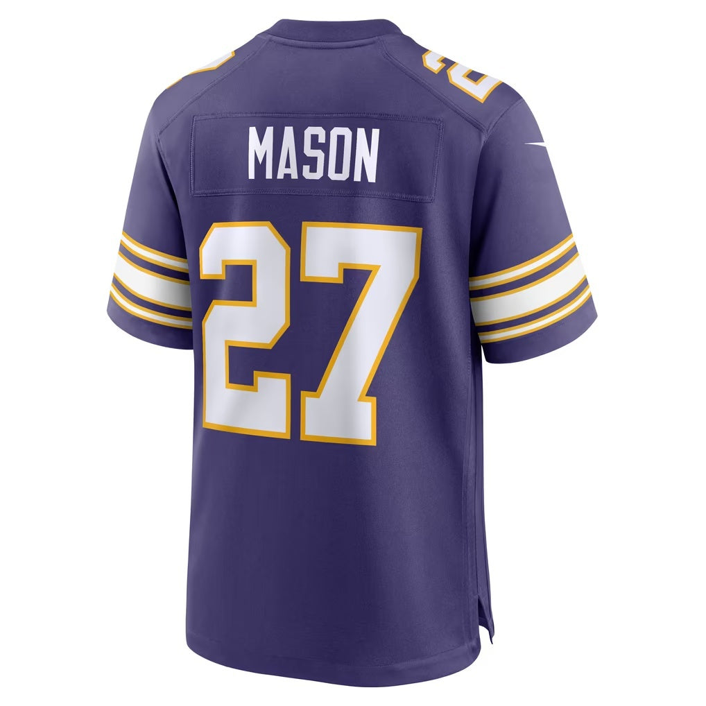 MN.Vikings #27 Jordan Mason Purple Alternate Classic Game Football Jersey