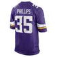 MN.Vikings #35 Bryce Phillips Purple Team Game Football Jersey